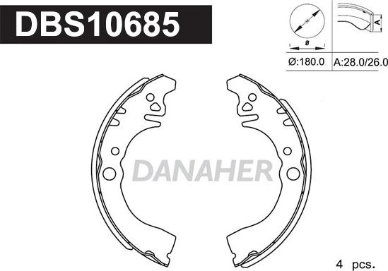 Danaher DBS10685 - Kit ganasce freno autozon.pro