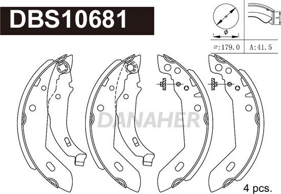 Danaher DBS10681 - Kit ganasce freno autozon.pro