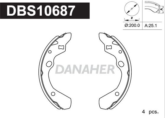 Danaher DBS10687 - Kit ganasce freno autozon.pro