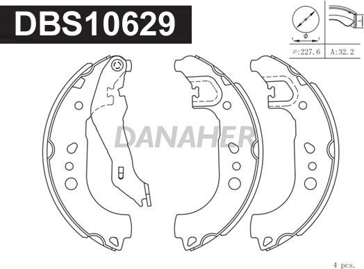 Danaher DBS10629 - Kit ganasce freno autozon.pro