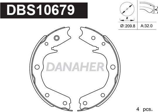 Danaher DBS10679 - Kit ganasce, Freno stazionamento autozon.pro