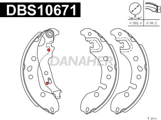 Danaher DBS10671 - Kit ganasce freno autozon.pro