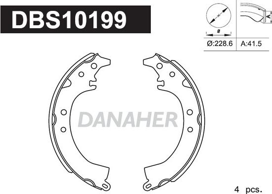 Danaher DBS10199 - Kit ganasce freno autozon.pro