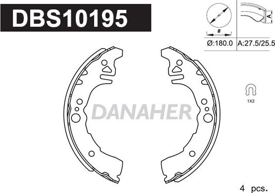 Danaher DBS10195 - Kit ganasce freno autozon.pro