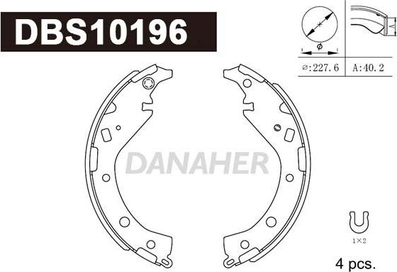 Danaher DBS10196 - Kit ganasce freno autozon.pro