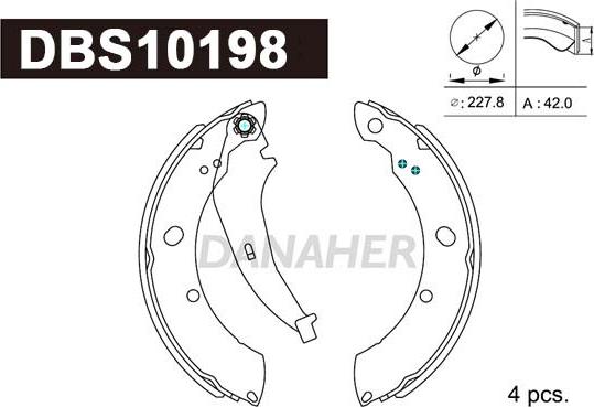 Danaher DBS10198 - Kit ganasce freno autozon.pro