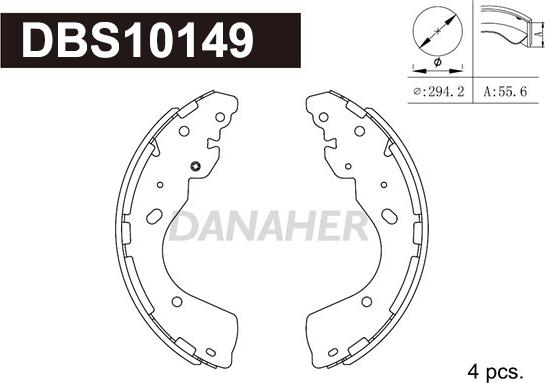 Danaher DBS10149 - Kit ganasce freno autozon.pro