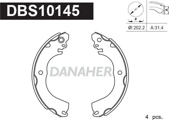 Danaher DBS10145 - Kit ganasce freno autozon.pro