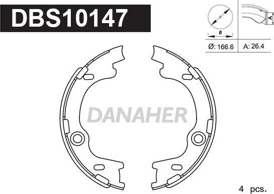 Danaher DBS10147 - Kit ganasce, Freno stazionamento autozon.pro