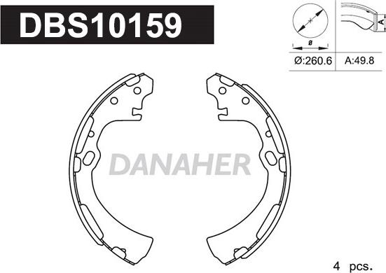 Danaher DBS10159 - Kit ganasce freno autozon.pro