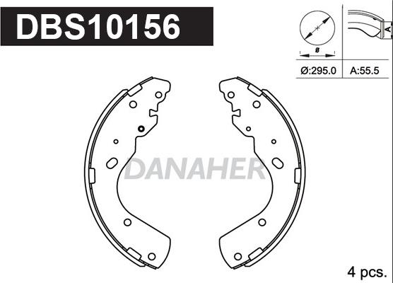 Danaher DBS10156 - Kit ganasce freno autozon.pro