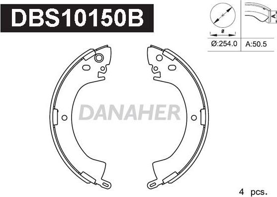 Danaher DBS10150B - Kit ganasce freno autozon.pro