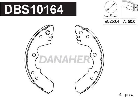 Danaher DBS10164 - Kit ganasce freno autozon.pro