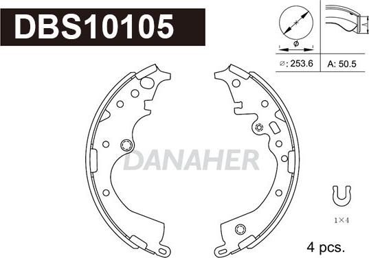 Danaher DBS10105 - Kit ganasce freno autozon.pro