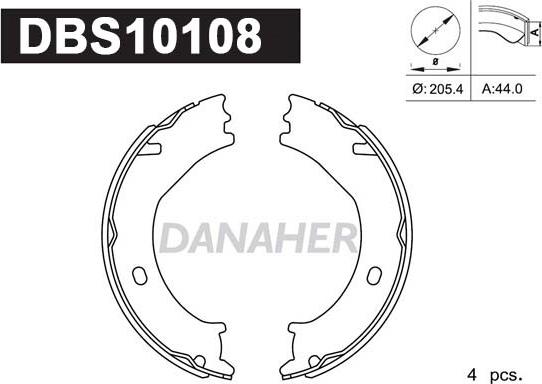 Danaher DBS10108 - Kit ganasce, Freno stazionamento autozon.pro