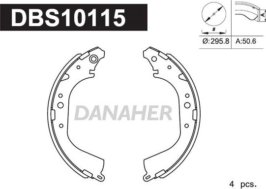 Danaher DBS10115 - Kit ganasce freno autozon.pro