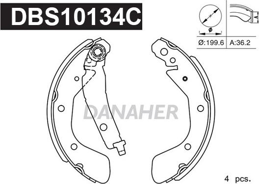 Danaher DBS10134C - Kit ganasce freno autozon.pro