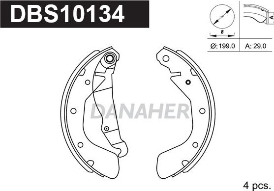 Danaher DBS10134 - Kit ganasce freno autozon.pro