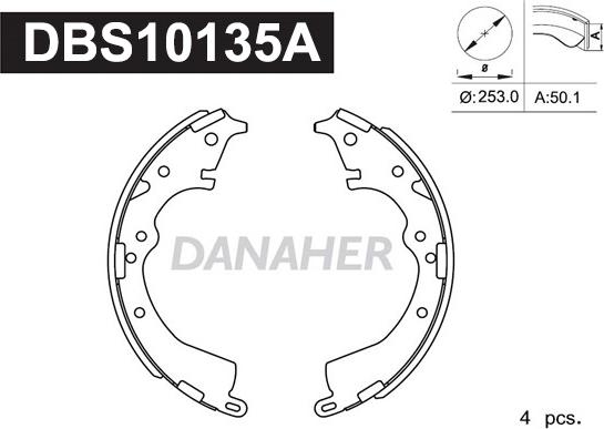 Danaher DBS10135A - Kit ganasce freno autozon.pro