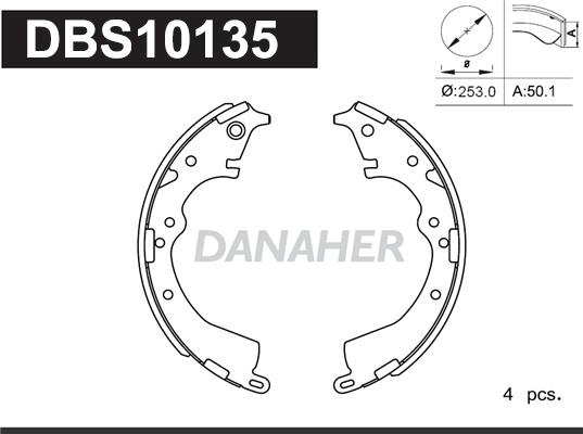 Danaher DBS10135 - Kit ganasce freno autozon.pro