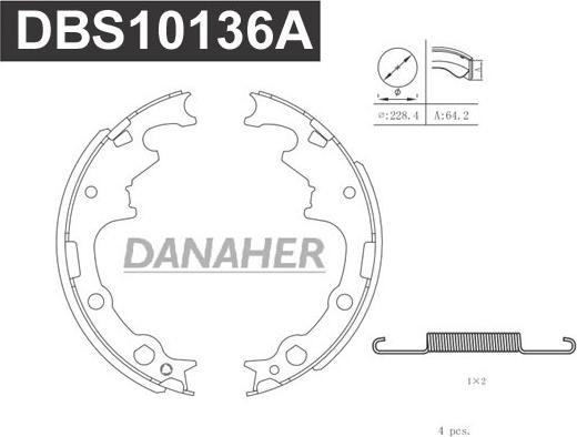 Danaher DBS10136A - Kit ganasce freno autozon.pro