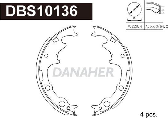 Danaher DBS10136 - Kit ganasce freno autozon.pro