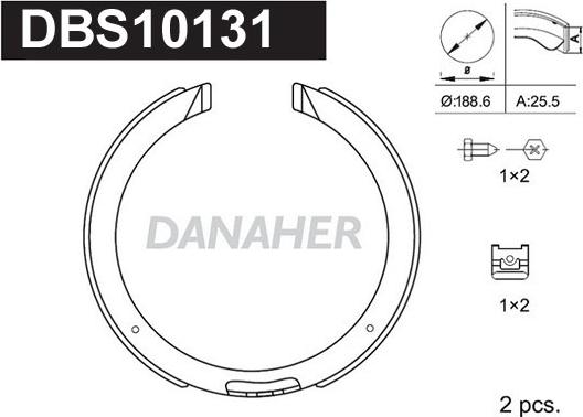 Danaher DBS10131 - Kit ganasce, Freno stazionamento autozon.pro