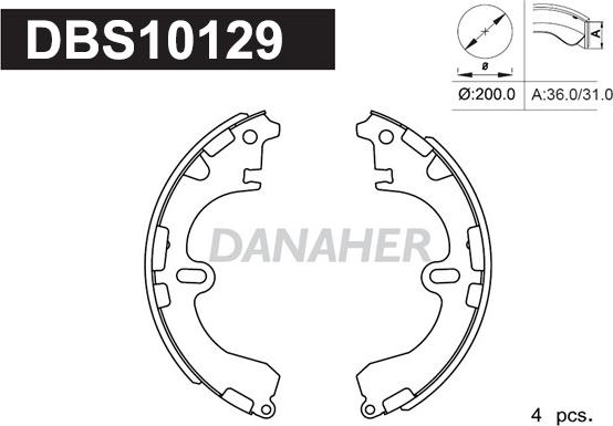 Danaher DBS10129 - Kit ganasce freno autozon.pro