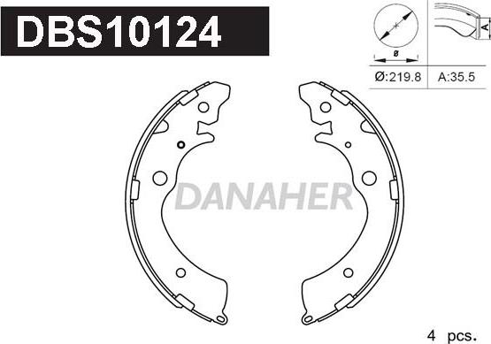 Danaher DBS10124 - Kit ganasce freno autozon.pro