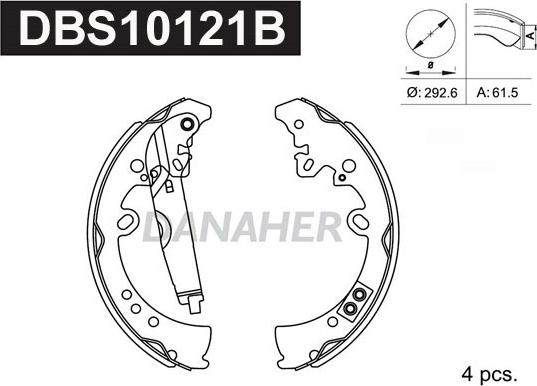 Danaher DBS10121B - Kit ganasce freno autozon.pro