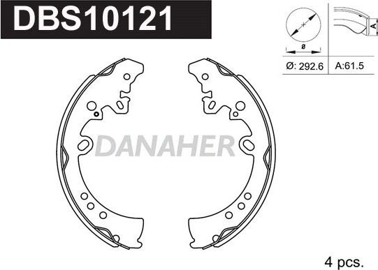 Danaher DBS10121 - Kit ganasce freno autozon.pro