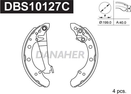 Danaher DBS10127C - Kit ganasce freno autozon.pro