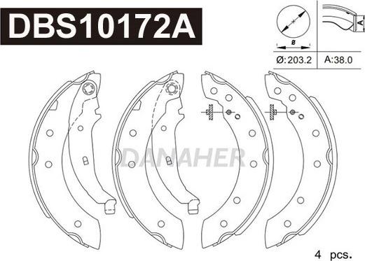 Danaher DBS10172A - Kit ganasce freno autozon.pro