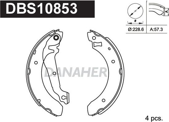 Danaher DBS10853 - Kit ganasce freno autozon.pro