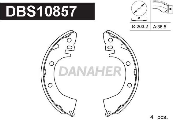 Danaher DBS10857 - Kit ganasce freno autozon.pro