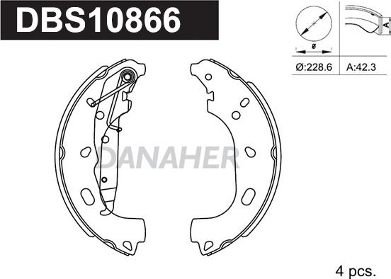 Danaher DBS10866 - Kit ganasce freno autozon.pro