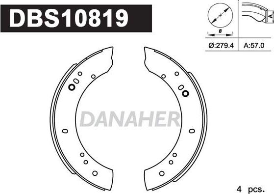 Danaher DBS10819 - Kit ganasce freno autozon.pro