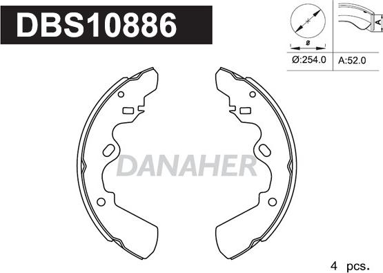 Danaher DBS10886 - Kit ganasce freno autozon.pro