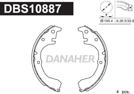 Danaher DBS10887 - Kit ganasce freno autozon.pro