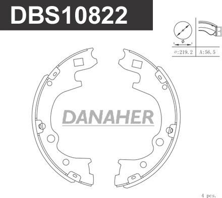 Danaher DBS10822 - Kit ganasce freno autozon.pro