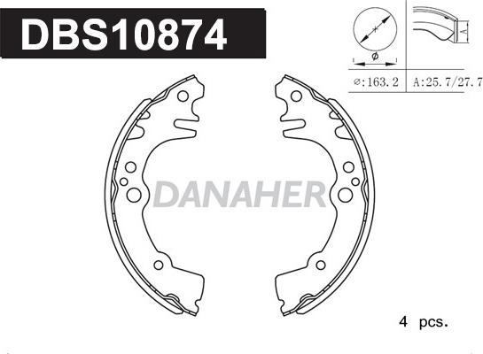 Danaher DBS10874 - Kit ganasce freno autozon.pro