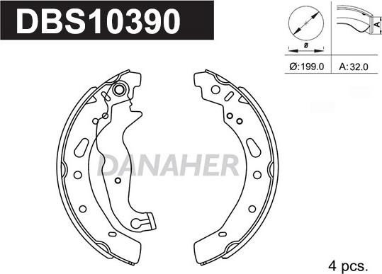 Danaher DBS10390 - Kit ganasce freno autozon.pro