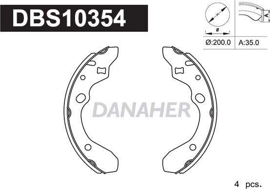 Danaher DBS10354 - Kit ganasce freno autozon.pro