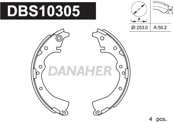 Danaher DBS10305 - Kit ganasce freno autozon.pro