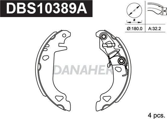 Danaher DBS10389A - Kit ganasce freno autozon.pro