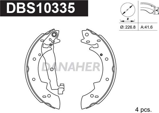 Danaher DBS10335 - Kit ganasce freno autozon.pro