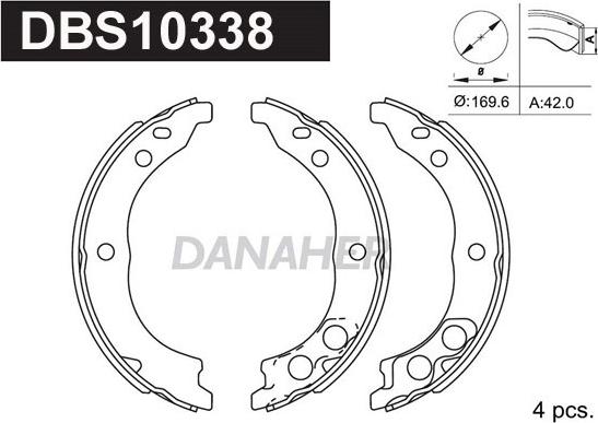 Danaher DBS10338 - Kit ganasce, Freno stazionamento autozon.pro