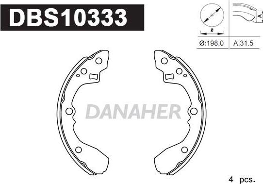 Danaher DBS10333 - Kit ganasce freno autozon.pro