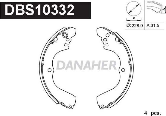 Danaher DBS10332 - Kit ganasce freno autozon.pro