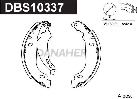 Danaher DBS10337 - Kit ganasce freno autozon.pro